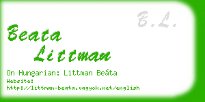 beata littman business card